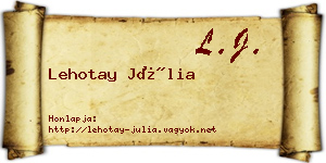 Lehotay Júlia névjegykártya